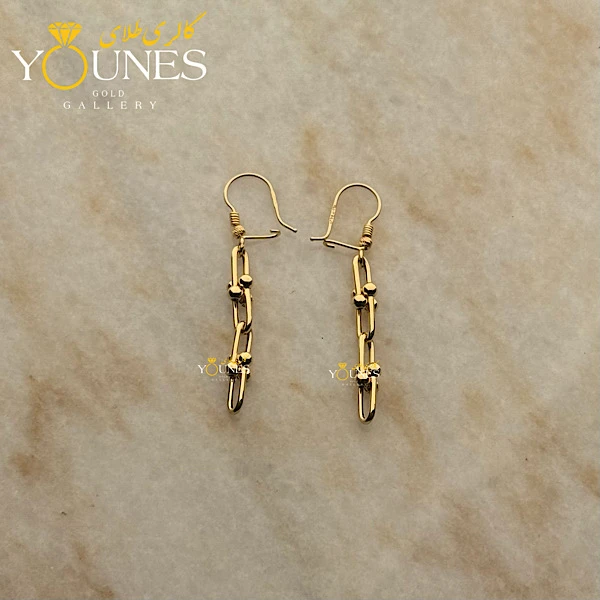 تصویر دوم گوشواره طلا عصایی تیفانی